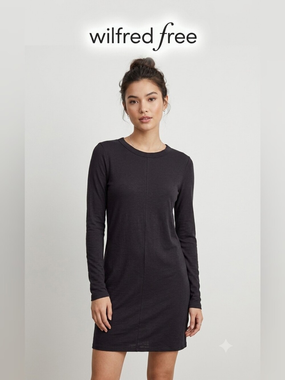 Wilfred Free Long Sleeve Crewneck Dress - Black Like New 🖤